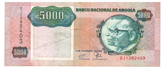 Angola 5 000 5000 Kwanzas 1991 P-130c Seria 1382403