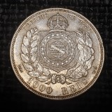 Brazilia 1000 reis 1880 argint (tiraj 20.000) Pedro II