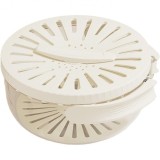 Strecuratoare 2 in 1 pentru fructe si legume, flippy, cos de scurgere si cutie de depozitare, 15.5 x 8.3 cm, din pp, cu maner si capac, alb