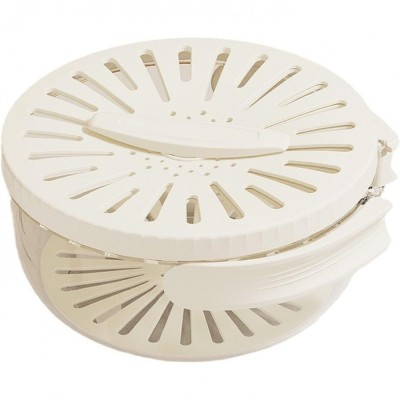 Strecuratoare 2 in 1 pentru Fructe si Legume, Cyrax, Cos de Scurgere si Cutie de Depozitare, 15.5 x 8.3 cm, din PP, cu Maner si Capac, Alb foto