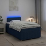 Cumpara ieftin Pat boxspring cu saltea albastru 120 x 200 cm Tesatura