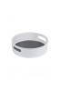 Tavă organizatoare rotativă ad&acirc;ncă pentru frigider/dulap, albă, 360 de grade, antiderapantă, 22,5x6,5 cm, Oem