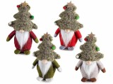 Set 4 figurine Mos Craciun textil multicolor cm 8,5 x 5,5 x 14 H