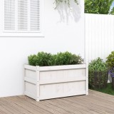 Gossi jardiniera de gradina, alb, 90x50x50 cm, lemn masiv de pin