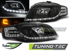 Faruri compatibile cu Audi A4 B7 11.04-03.08 LED TUBE LIGHTS Negru foto