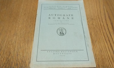 AUTOGRAFE ROMANE - I. C. Negruzzi - Cultura Nationala , 1923, 20 p. foto