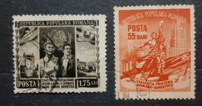 Romania 1952 Lp 331 Luna prieteniei rom&amp;acirc;no-sovietice 2v. ștampilat foto