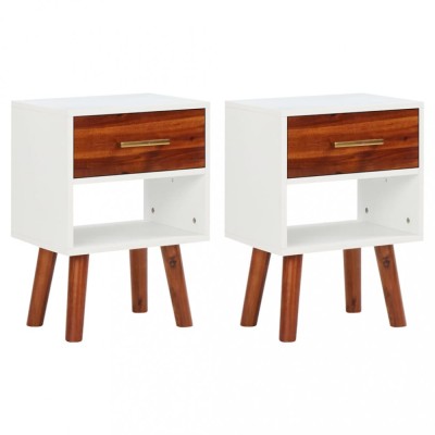 vidaXL Noptiere, 2 buc., 40x30x57 cm, lemn masiv de acacia 245740 foto