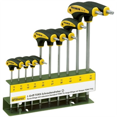 Set 10 surubelnite cu maner in &amp;acirc;&amp;euro;&amp;oelig;L&amp;acirc;&amp;euro;, Proxxon 22652, TORX foto