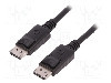 Cablu DisplayPort - DisplayPort, din ambele par&amp;#355;i, DisplayPort mufa, 2m, negru, QOLTEC - 50453