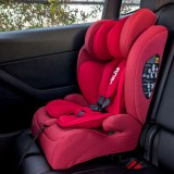 Scaun Auto Copii Juju Pro Rider i-Size, 76-150cm, Isofix, Top Tether, Rosu, Protectie Laterala, Tetiera Reglabila, Husa Lavabila, ECE R129