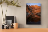 Tablou Canvas, "Reflectare &icirc;ncremenită pe lacul de munte", Răsărit, Munți, Reflecție, Rocă, Apă, Lumină, Natură, Tranquilitate, Crepuscul, Peisaj, 26