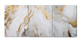 Cumpara ieftin Set 3 piese tablou abstract cu auriu pictat manual, Fantezie in abstract, 150x70cm ulei pe panza in relief, Vicentiu Done