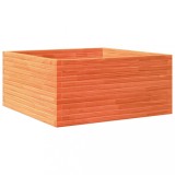 Cumpara ieftin Jardiniera gradina, maro ceruit, 100x100x46 cm, lemn masiv pin