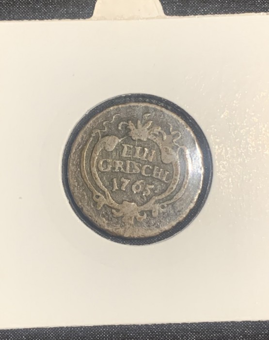 Moneda 1 greschl 1765 Principatul Transilvaniei