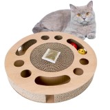Cumpara ieftin Ansamblu de Joaca pentru Pisici 3 in 1 Sofia CONCEPT&reg;, Zgarietor pentru Pisici, Model in Forma Rotund, Maro