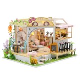 Cumpara ieftin Casa in miniatura 3D, Cat Cafe Garden, DIY, 23.5x19x16.5 cm