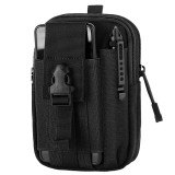Cumpara ieftin Borseta tactica militara MOLLE pentru centura, impermeabila, compartimentata, organizator EDC, outdoor camping, drumetii, ciclism, neagra