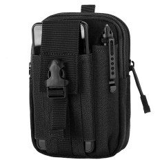 Borseta tactica militara MOLLE pentru centura, impermeabila, compartimentata, organizator EDC, outdoor camping, drumetii, ciclism, neagra