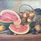 Petre Barcan (Bărcănescu)-Natură statică cu fructe, pictură &icirc;n ulei (1939)
