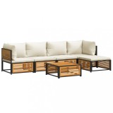 Set de canapele gradina cu perne, 6 piese, lemn masiv acacia