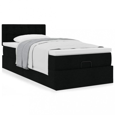 Gossi cadru pat otoman cu saltea tesatura neagra 90x200cm foto
