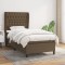 vidaXL Pat box spring cu saltea, maro &icirc;nchis, 90x190 cm, textil 3128168