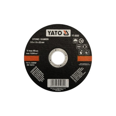 Disc pt. tăiat piatră 115x1.5x22mm Yato YT-5930 foto