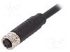 Conector M8, 3 pini, clasa etanseitate IP67, BULGIN - PXPTPU08FBF03ACL010PUR