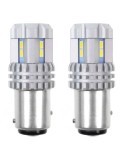 Set 2 bec led auto P21/5W (BA15S) UltraBright 12v/24v 1000lm Alb