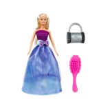 Papusa blonda cu accesorii, Mov, 30 cm, ATU-087091, Plastic, Oem