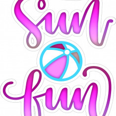 Sticker decorativ, Sun Fun, Roz, 77 cm, 7429ST