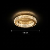 Lustra LED aurie cu cristale si telecomanda VERTUS, dimabila, 49 cm