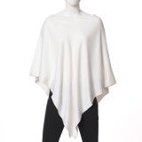 Poncho alb elegant cu croi lejer