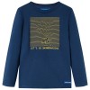 Tricou de copii cu m&acirc;neci lungi bleumarin 128, vidaXL