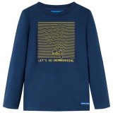 Tricou de copii cu m&acirc;neci lungi bleumarin 128