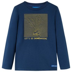 Tricou de copii cu m&acirc;neci lungi bleumarin 128