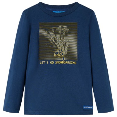 Tricou de copii cu m&amp;acirc;neci lungi bleumarin 128 foto
