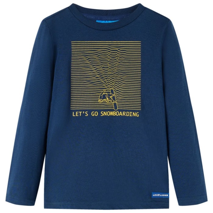 Tricou de copii cu m&acirc;neci lungi bleumarin 128