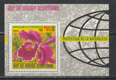 Guinea Ecuatoriala 1974 - Flori din America de Nord S/S 1v MNH foto