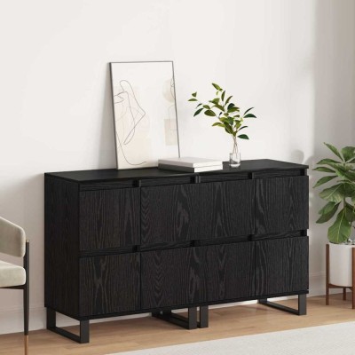 Bufeturi 2 pcs Stejar negru 120 x 35 x 70 cm Lemn compozit foto