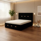 Pat Tapitat Rhea Negru Catifea Premium Model popular