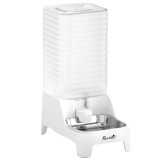 PawHut distribuitor automat de apă cu gravitație 8 L pentru pisici și c&acirc;ini, cu bol din inox, alb | Aosom Romania
