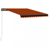 Cumpara ieftin Copertină retractabilă manual, portocaliu și maro, 350 x 250 cm
