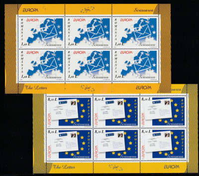 Romania 2008-Europa CEPT,Scrisoarea,coli 6 serii dantelate,MNH foto