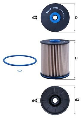 MAHLE KX 567D filtru combustibil foto