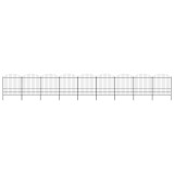 VidaXL Gard de grădină cu v&acirc;rf tip suliță din oțel 1603,5x200 cm, negru