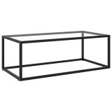 Cumpara ieftin Masuta de cafea, negru cu sticla securizata, 100x50x35 cm