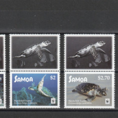 Samoa 2016-Fauna,WWF,Reptile,Testoase,serie 4 valori cu vignete.MNH,Mi.1348-51