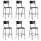 Scaune de bar, 6 buc., negru, placaj solid, otel - 1
